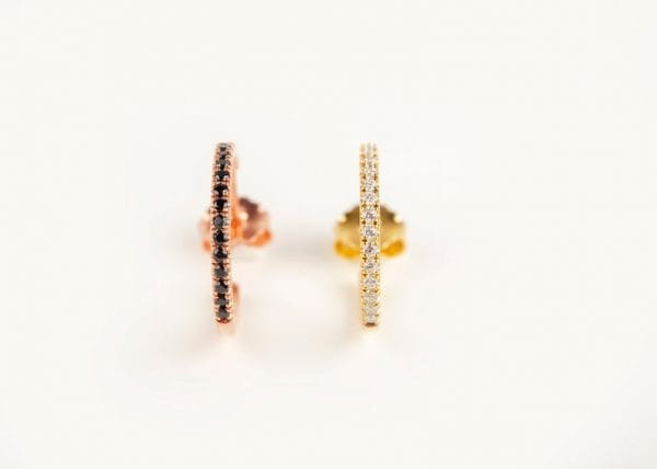 Medium diamond open stud hoops - Image 5