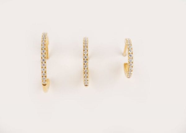 Medium diamond open stud hoops - Image 6