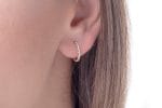 Small diamond open stud hoops