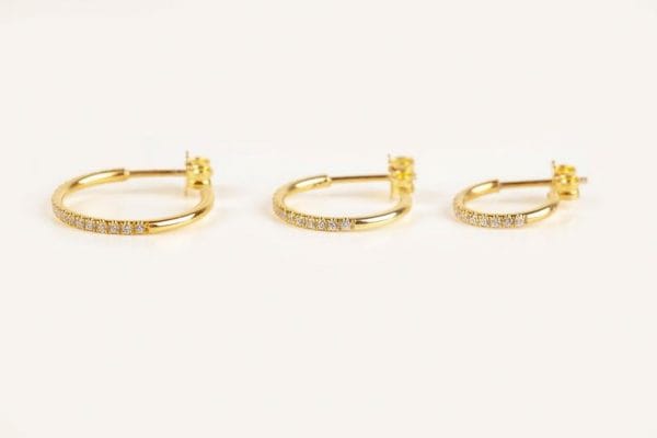 Small diamond open stud hoops - Image 8