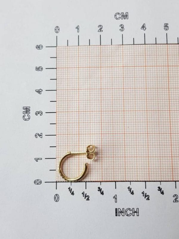 Small diamond open stud hoops - Image 9