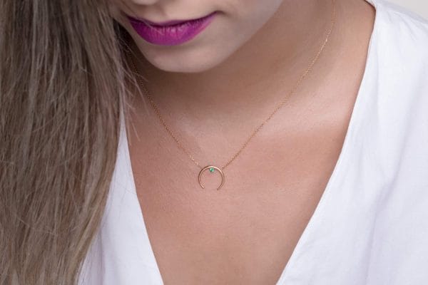 One diamond crescent moon necklace - Image 5