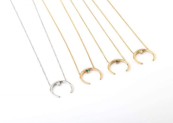 One diamond crescent moon necklace - Image 6