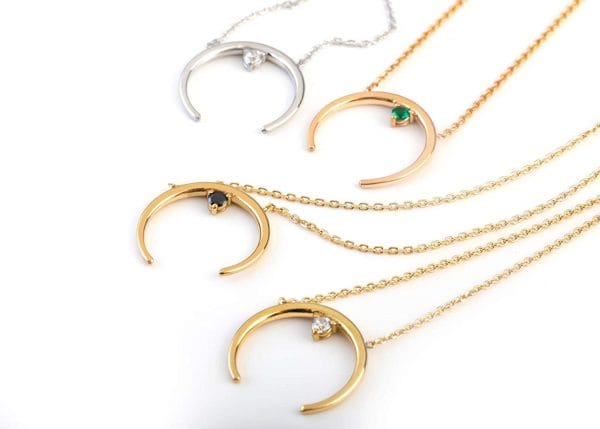 One diamond crescent moon necklace - Image 7