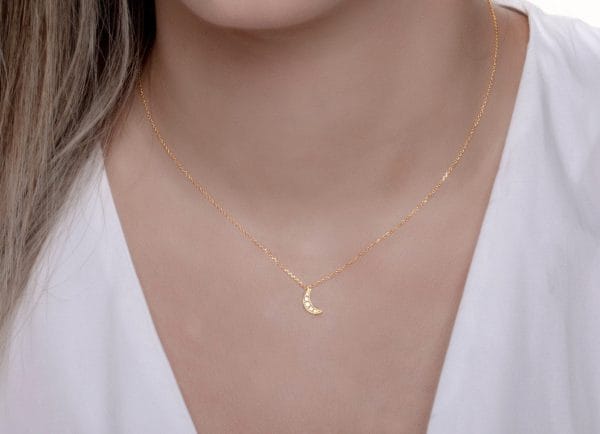 Diamond moon chain necklace - Image 2