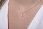 Diamond moon chain necklace