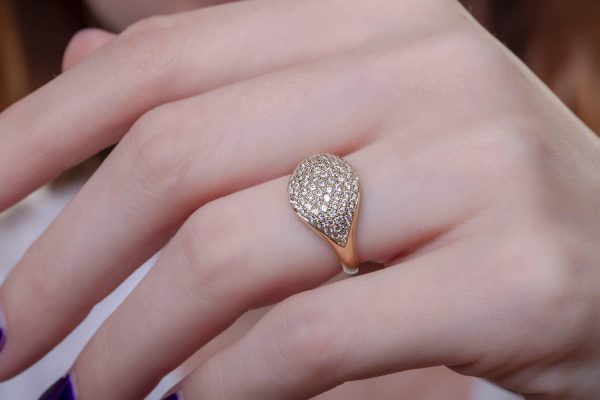 Diamond pave ring, Brillant ring 1 Diamond brilliant pave ring - Image 1