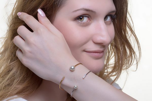 Diamond pearl bangle 7 Diamond pearl gold bangle - Image 7