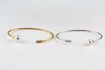 Diamond pearl gold bangle - Image 9