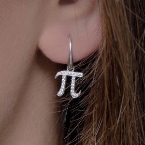 Diamond pi dangle earrings