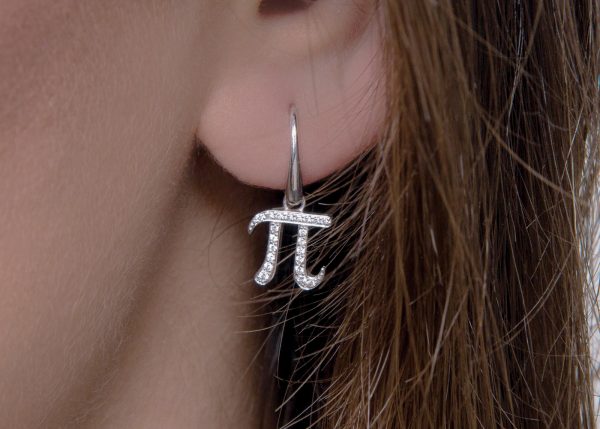 Diamond pi dangle earrings