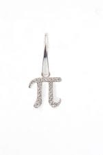 Diamond pi earrings white-gold
