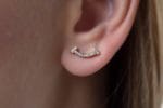 Diamond smile stud earrings
