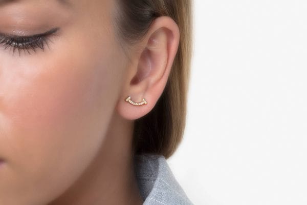 Diamond smile stud earrings - Image 3