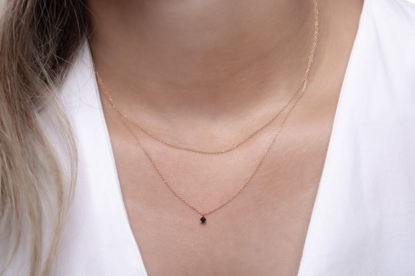 Double chain with diamond necklace - Image 3