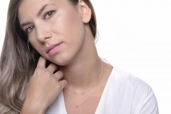 Double chain with diamond necklace - Image 6