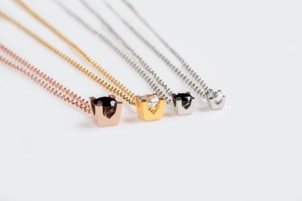 Double chain with diamond necklace - Image 7