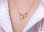 Double heart gold necklace