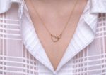 Double heart gold necklace - Image 3