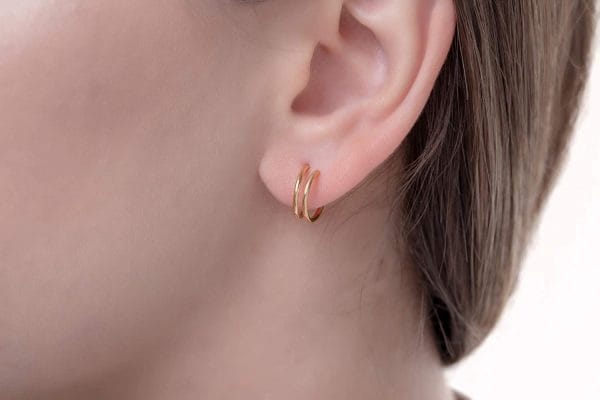 Double hoop earrings 1 Double hoop stud earrings - Image 1