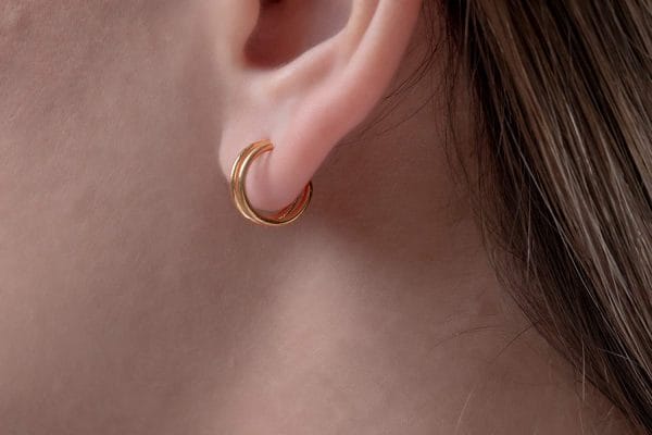 Double hoop stud earrings - Image 4