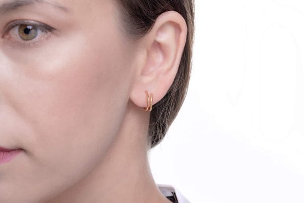 Double hoop stud earrings - Image 6