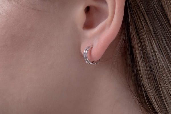 Double hoop stud earrings - Image 8