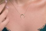 Double horn moon necklace 15X15mm