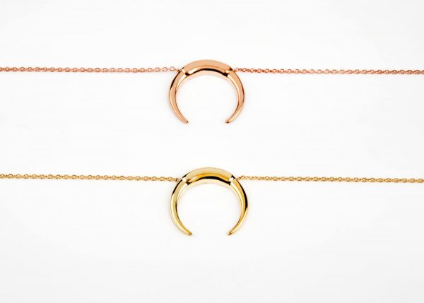 Double horn necklace 6 Double horn moon necklace 15X15mm - Image 7