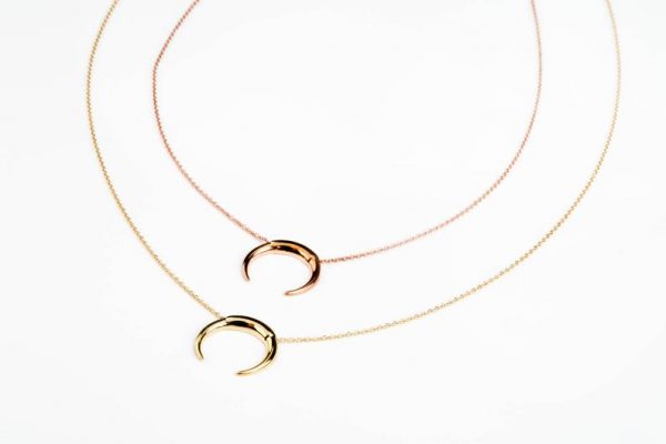 Double horn necklace 7 Double horn moon necklace 15X15mm - Image 6