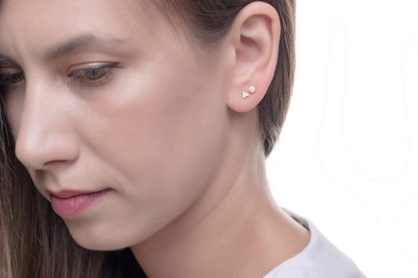 Extra tiny gold stud earrings - Image 3