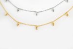Five ball charm gold necklace - Image 8