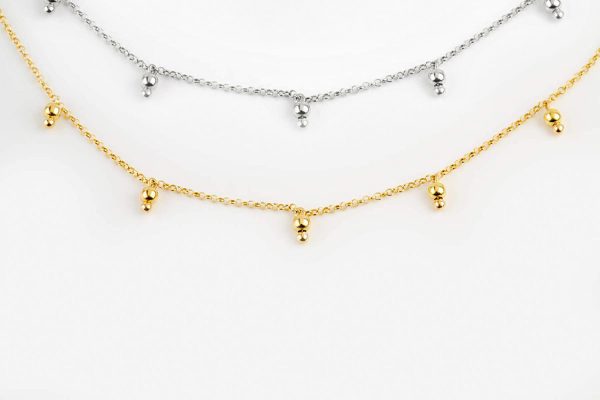 Five ball necklace 8 Five ball charm gold necklace - Image 8