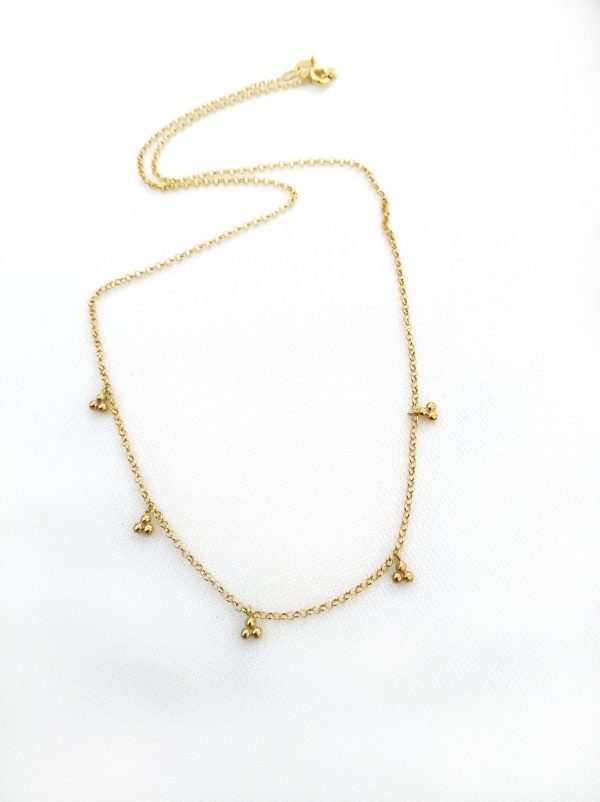 Five beads necklace 1 Five beads gold chain necklace - Image 6