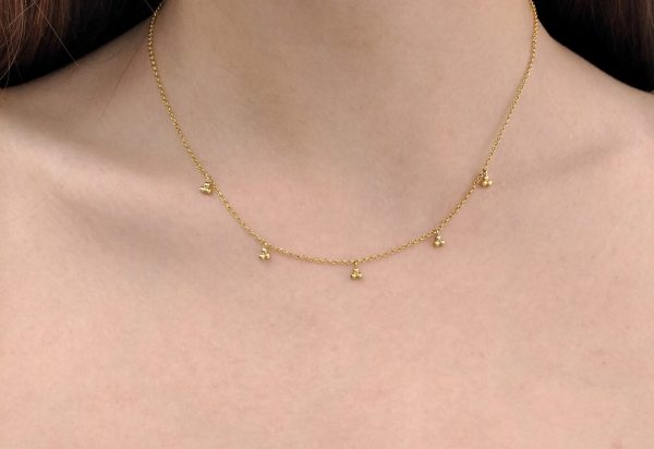 Five beads necklace 4 Five beads gold chain necklace - Image 5