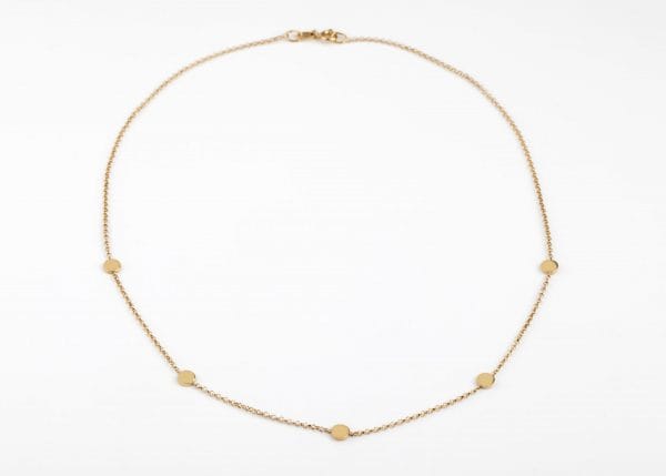 Five discs necklace in solid gold - Image 5