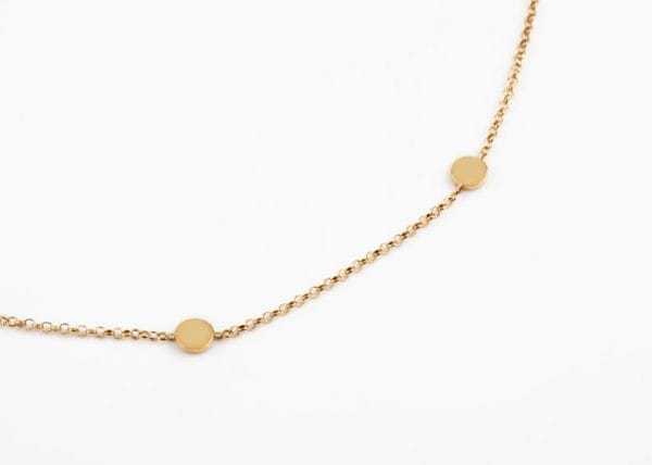 Five discs necklace in solid gold - Image 6