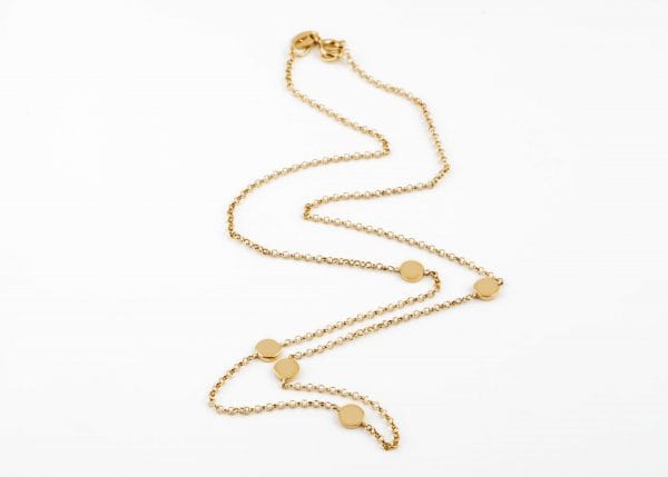 Five discs necklace in solid gold - Image 7