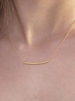 Floating gold bar necklace