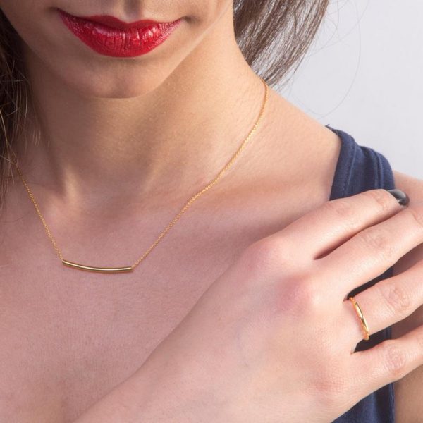 Floating gold bar necklace 3 Floating gold bar necklace - Image 4