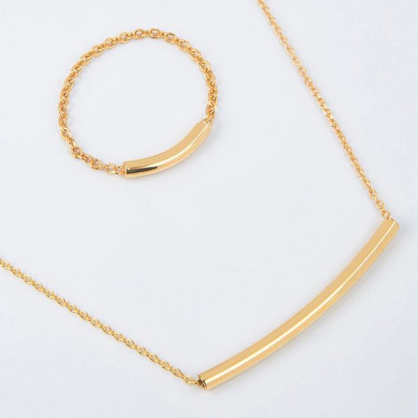Floating gold bar necklace 5 Floating gold bar necklace - Image 7