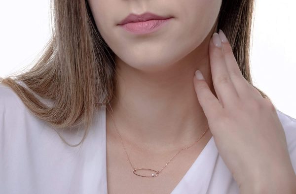 Geometric oval diamond necklace - Image 4