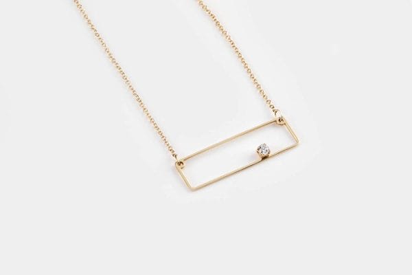 Geometric rectangular diamond necklace - Image 5