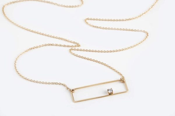 Geometric rectangular diamond necklace - Image 6