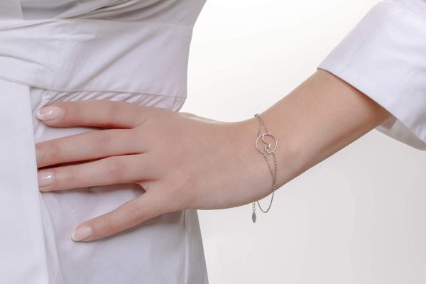 Gold wave bracelet with diamonds 4 Gold wave bracelet with diamonds - Image 5