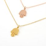 Hamsa hand gold necklace