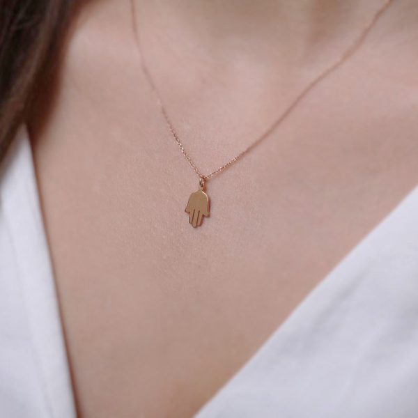 Hamsa hand gold necklace - Image 3