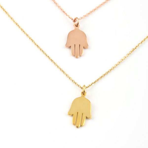 Hamsa hand gold necklace - Image 4