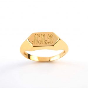 Hexagon Large signet ring