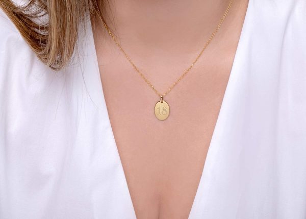 Engraved Custom oval disk necklace - Image 3